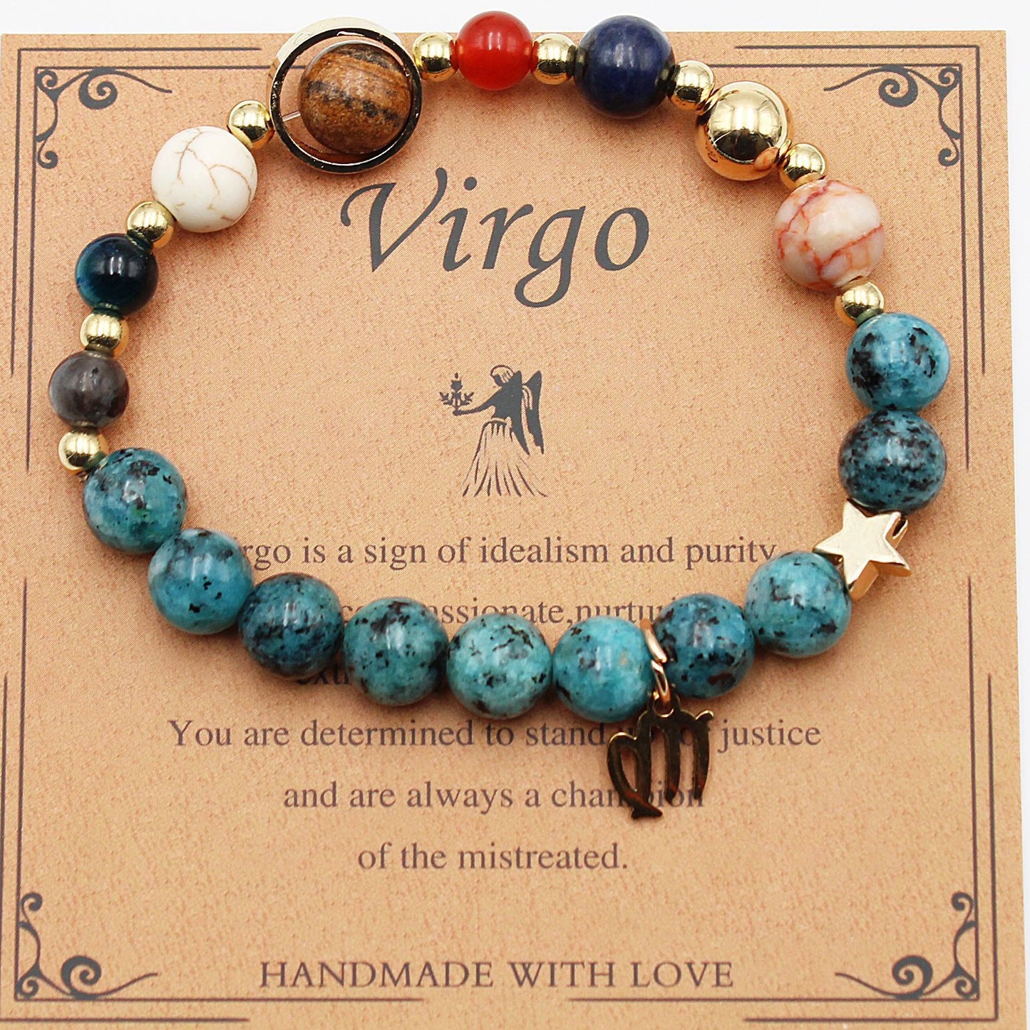 Eight Planets 12 Constellation Bracelet Natural Stone Hemp Stone